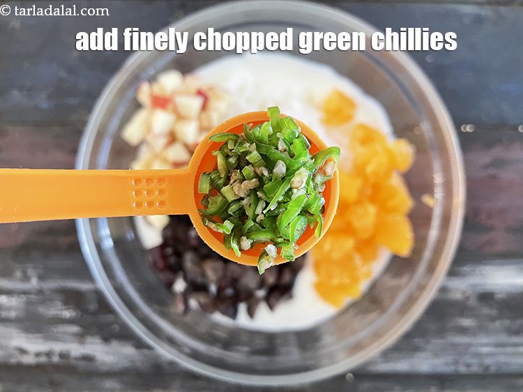 Step 15 – Add&nbsp;1 tsp&nbsp;finely&nbsp;<a href="https://tarladalal.com/glossary-chopped-green-chilli-820i">chopped green chillies</a>.