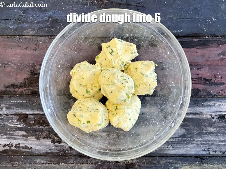 Step 12 – Divide the dough into 6 equal parts.