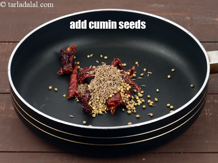 Step 11 – Add &frac12; tbsp <a href="https://www.tarladalal.com/glossary-cumin-seeds-jeera-zeera-381i">cumin seeds (jeera)</a>.