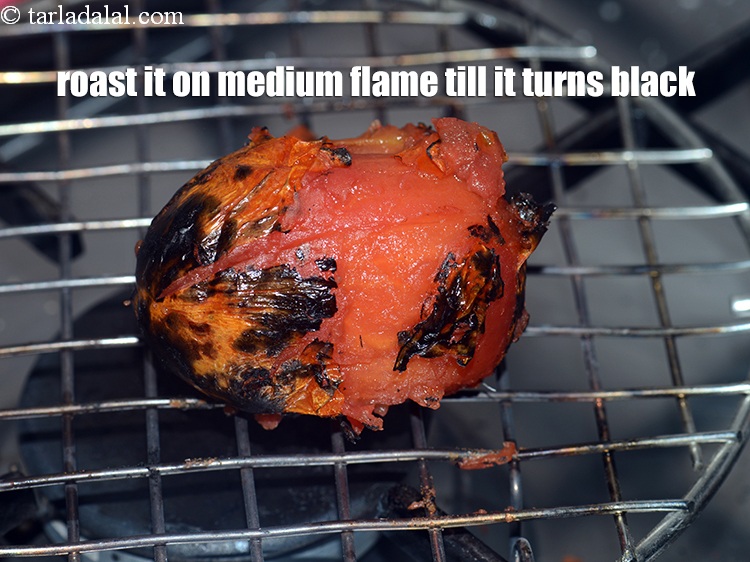 Step 10 – Roast it on a medium flame till it turns black from all the sides.