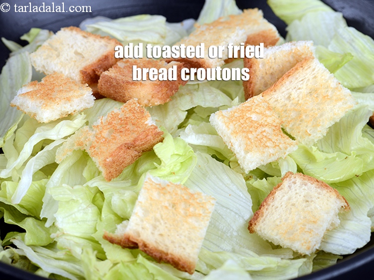 Step 10 – Add 1/2 cup <a href="https://www.tarladalal.com/glossary-fried-bread-croutons-tale-hue-bread-croutons-221i">toasted</a>&nbsp;or&nbsp;<a href="https://www.tarladalal.com/glossary-toasted-bread-croutons-2763i">fried bread croutons</a>.