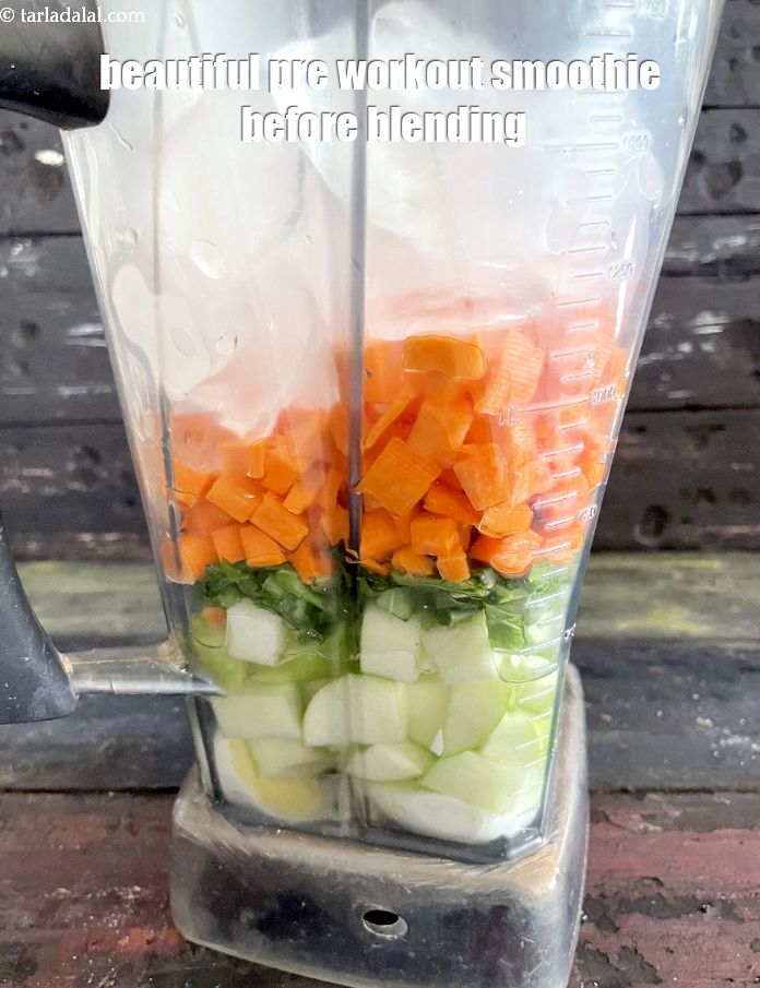 Step 11 – This is what the colourful&nbsp;smoothie looks like before blending.&nbsp;