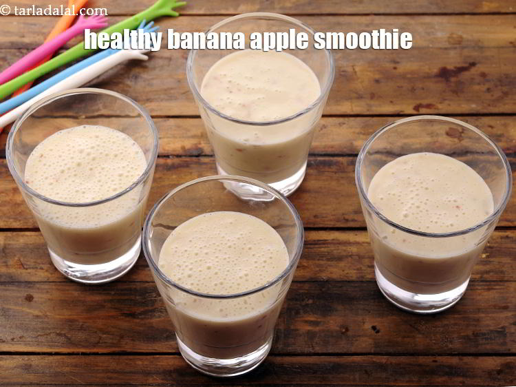 Step 10 – Serve <strong>apple banana smoothie recipe | healthy banana apple smoothie | Indian apple banana smoothie …