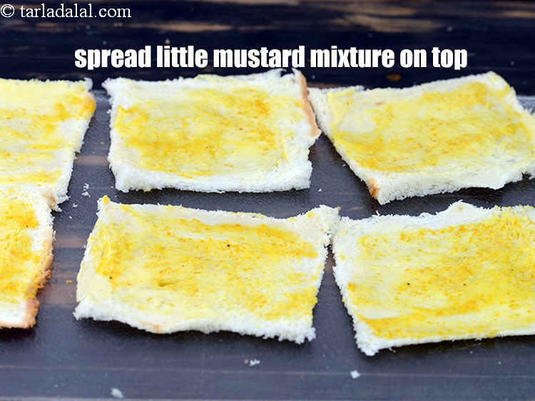 Step 10 – Spread a little mustard mixture on top.