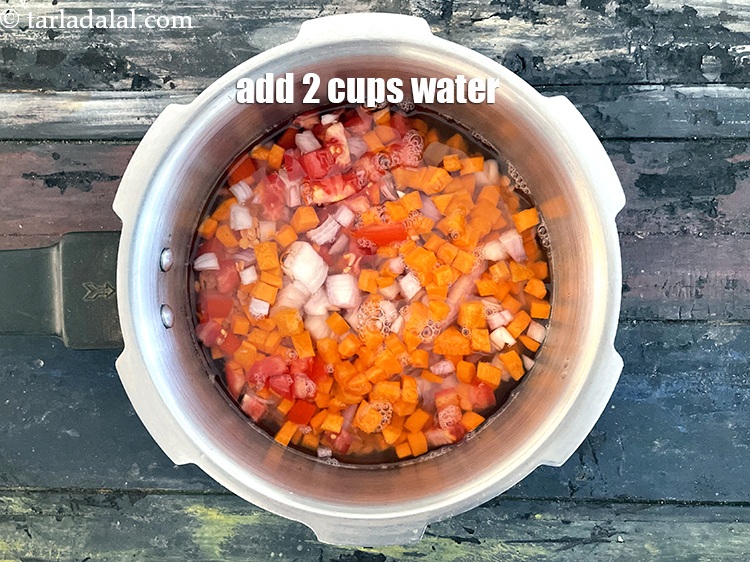 Step 15 – Add&nbsp;2 cups of water. Mix well.