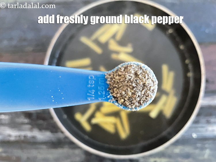 Step 23 – Add freshly ground black pepper to taste. We added 1/4 tsp pepper.