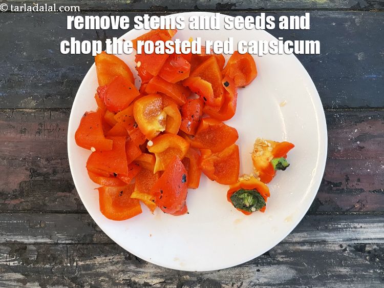 Step 10 – Remove the stems and seeds. You can chop into big pieces also as we are …