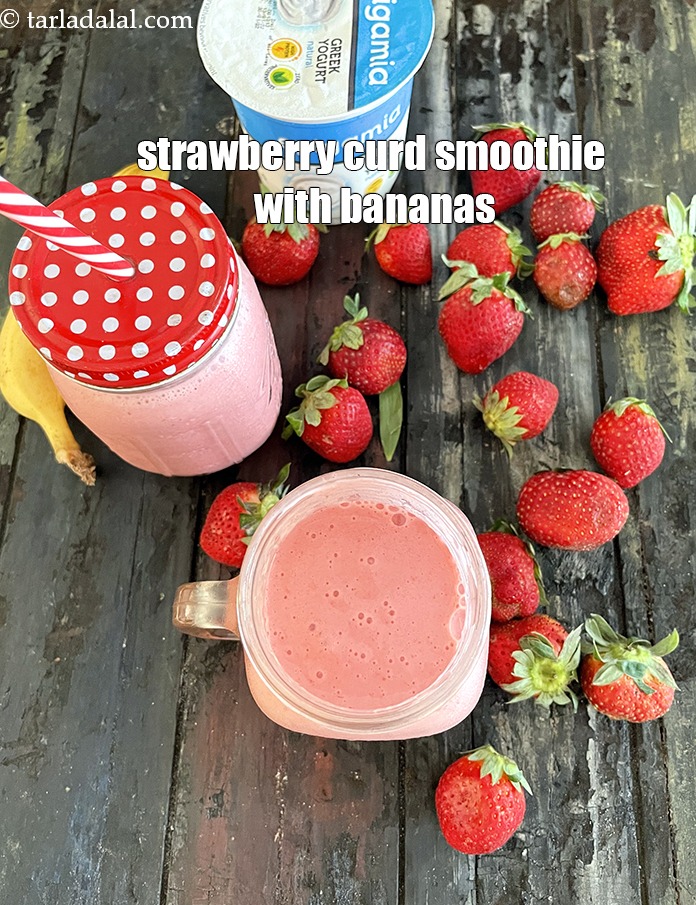 Step 13 – Serve <strong>strawberry yoghurt smoothie |&nbsp;<!--%3Cmeta%20charset%3D%22UTF-8%22%20%2F%3E-->&nbsp;healthy no sugar Indian strawberry smoothie&nbsp;|&nbsp;strawberry curd smoothie with banana&nbsp;|&nbsp;</strong>chilled.