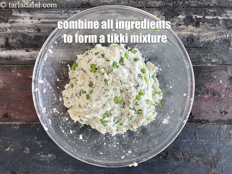 Step 10 – Combine all the ingredients to form a tikki mixture.