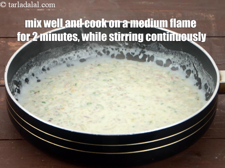 Step 10 – Mix well and cook on a medium flame for 2 minutes, while stirring continuously.