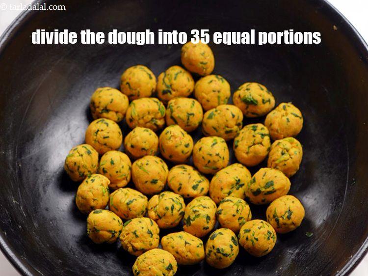 Step 11 – Divide the dough into 35 equal portions.
