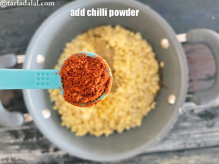 Step 22 – Add&nbsp;<meta charset="UTF-8" />1 tsp&nbsp;<a href="glossary-chilli-powder-red-chilli-powder-339i">chilli powder</a>.