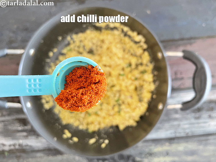 Step 23 – Add&nbsp;<meta charset="UTF-8" />1/4 tsp&nbsp;<a href="glossary-chilli-powder-red-chilli-powder-339i">chilli powder</a>.