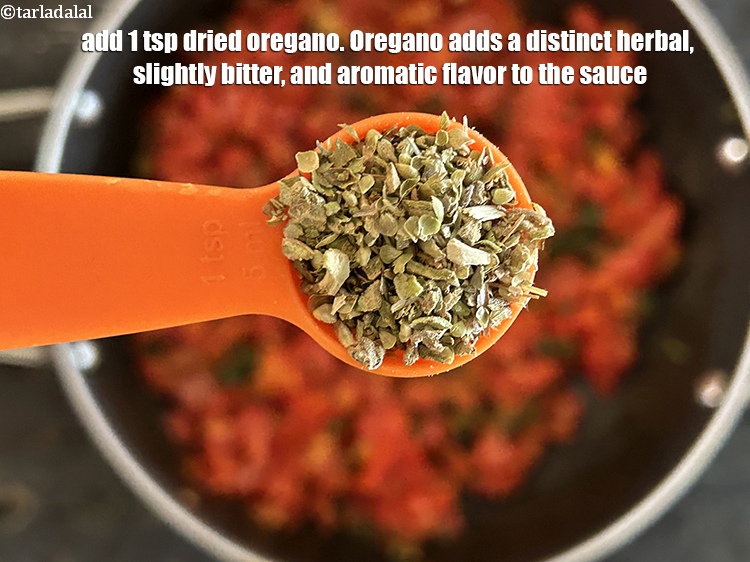 Step 11 – Add&nbsp;<meta charset="UTF-8" />1 tsp&nbsp;<a href="glossary-dried-oregano-268i">dried oregano</a>.&nbsp;<meta charset="UTF-8" />Oregano adds a distinct herbal,&nbsp;slightly bitter,&nbsp;and aromatic flavor …