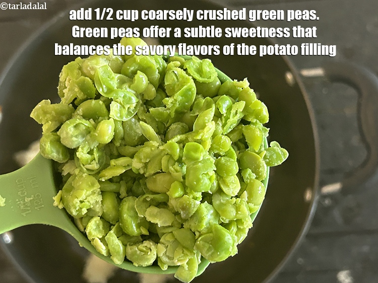 Step 11 – Add&nbsp;<meta charset="UTF-8" />1/2 cup&nbsp;coarsely&nbsp;<a href="glossary-crushed-green-peas-2264i">crushed green peas</a>.&nbsp;Green peas offer a subtle sweetness that balances the …