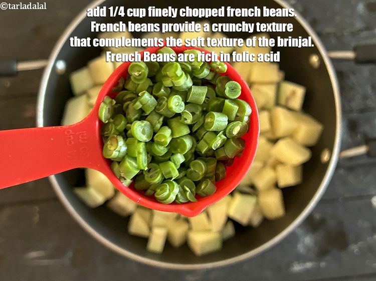 Step 11 – Add&nbsp;<meta charset="UTF-8" />1/4 cup&nbsp;finely&nbsp;<a href="glossary-chopped-french-beans-797i">chopped french beans</a>.&nbsp;French beans provide a crunchy texture that complements the …