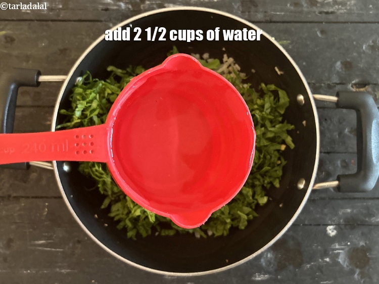 Step 11 – Add<strong> 2 1/2 cups of water.</strong>
