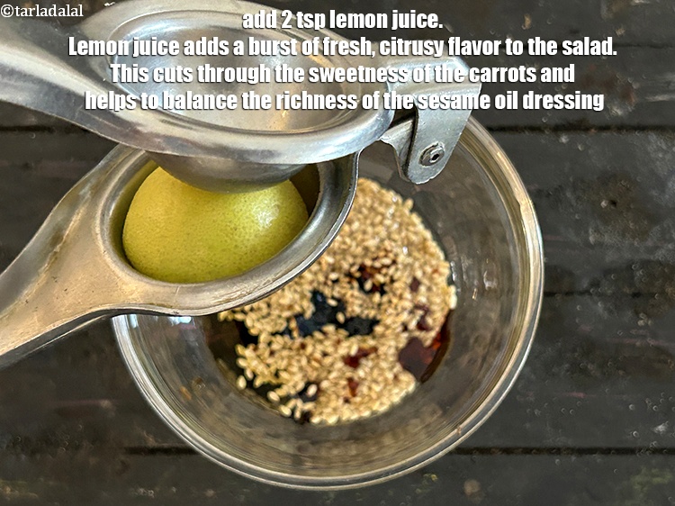 Step 11 – Add<strong> 2&nbsp;tsp</strong>&nbsp;<a href="glossary-lemon-juice-numbi-ka-ras-nimbu-ka-juice-471i">lemon juice</a>.&nbsp;Lemon juice adds a burst of fresh, citrusy flavor to the salad. …