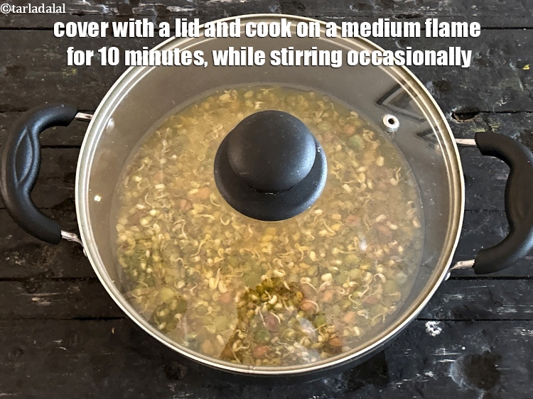 Step 11 – Cover with a lid and cook on a medium flame for 10 minutes, while stirring …