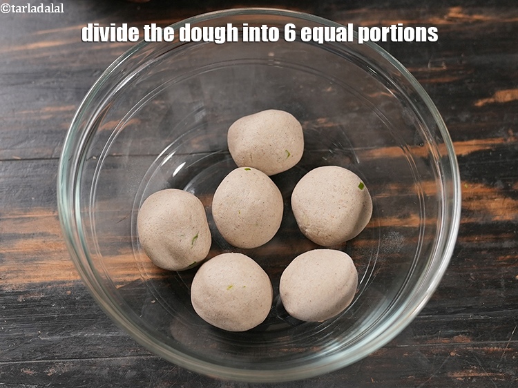 Step 11 – Divide the dough into 6 equal portions.