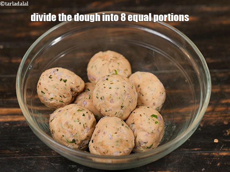 Step 11 – Divide the dough into 8 equal portions.