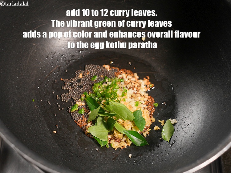 Step 11 – Add 10 to 12 <a href="https://www.tarladalal.com/glossary-curry-leaves-kadi-patta-kadipatta-388i">curry leaves (kadi patta)</a>. The vibrant green of curry leaves …