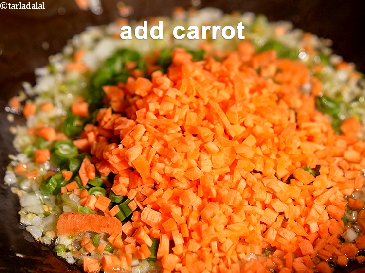 Step 14 – Add &frac14; cup finely chopped carrot.&nbsp;Carrots add a slightly sweet and earthy flavor to the …