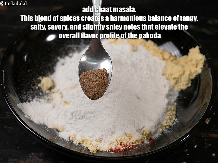 Step 11 – Add &frac12; tsp <a href="https://www.tarladalal.com/glossary-chaat-masala-300i">chaat masala</a>. This blend of spices creates a harmonious balance of …