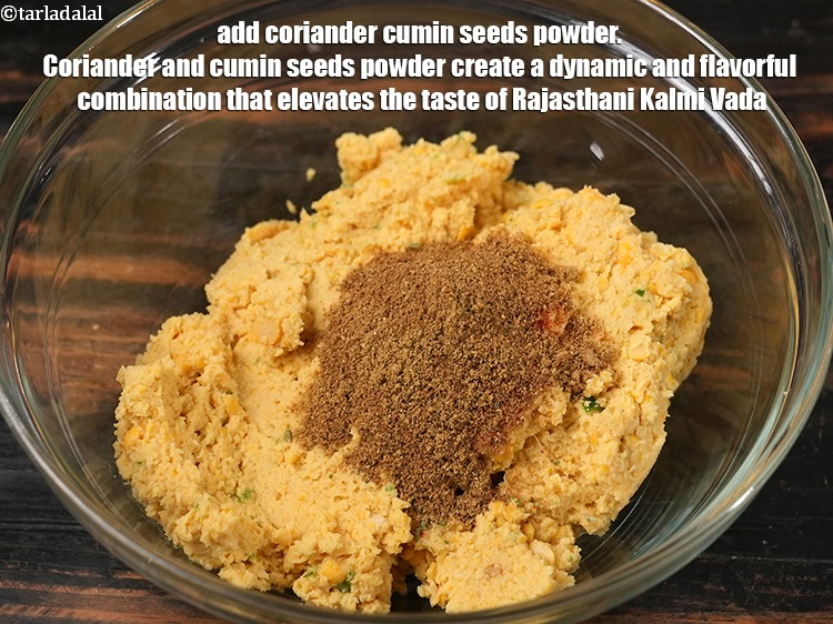 Step 11 – Add 2 tsp <a href="https://www.tarladalal.com/glossary-coriander-cumin-seeds-powder-dhania-jeera-powder-375i">coriander-cumin seeds (dhania-jeera) powder</a>. Coriander and cumin seeds powder create a …