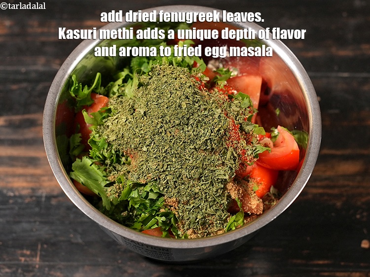 Step 11 – Add &frac12; tbsp <a href="https://www.tarladalal.com/glossary-dried-fenugreek-leaves-kasuri-methi-374i">dried fenugreek leaves (kasuri methi)</a>. Kasuri methi adds a unique depth …