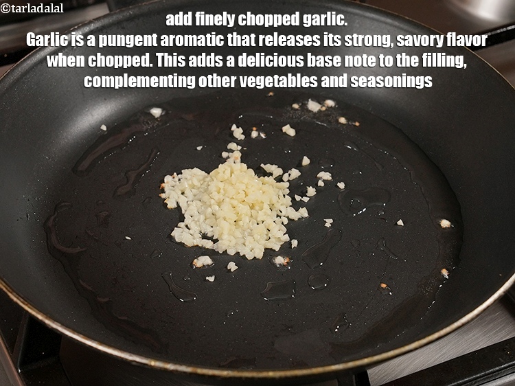 Step 11 – Add 1 tbsp finely <a href="https://www.tarladalal.com/glossary-chopped-garlic-790i">chopped garlic (lehsun)</a>. Garlic is a pungent aromatic that releases …