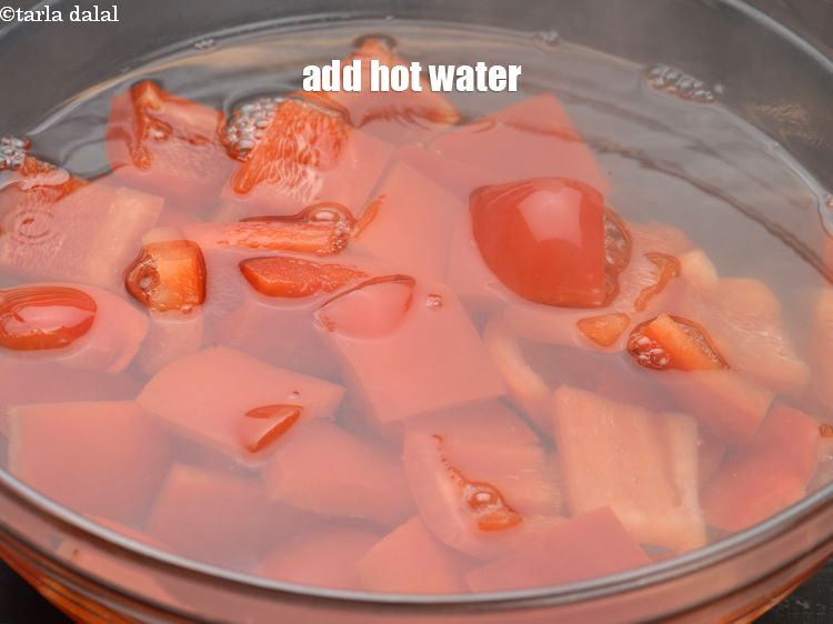 Step 13 – Add 2 cups of hot water.