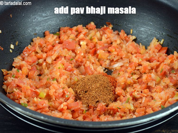Step 11 – Add &frac12; tsp&nbsp;<a href="https://www.tarladalal.com/glossary-pav-bhaji-masala-298i">pav bhaji masala</a>.&nbsp;