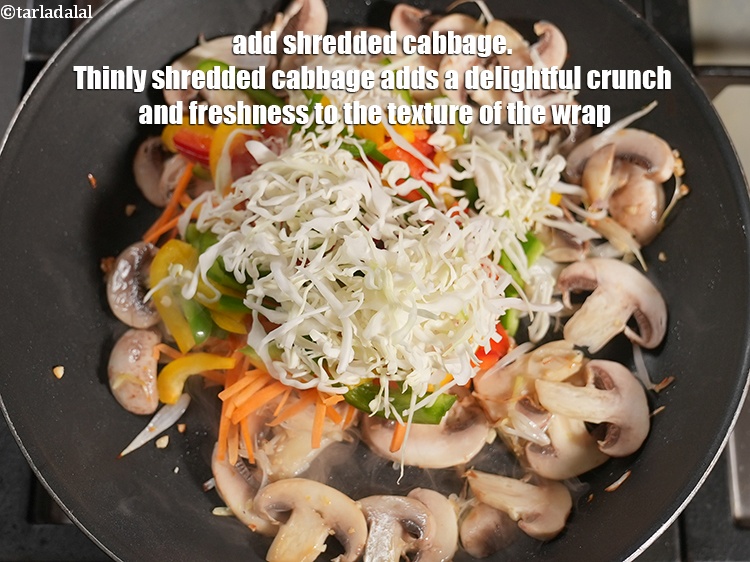 Step 30 – Add &frac12; cup&nbsp;<a href="https://www.tarladalal.com/glossary-shredded-cabbage-763i">shredded cabbage</a>. Thinly shredded cabbage adds a delightful crunch and freshness to …
