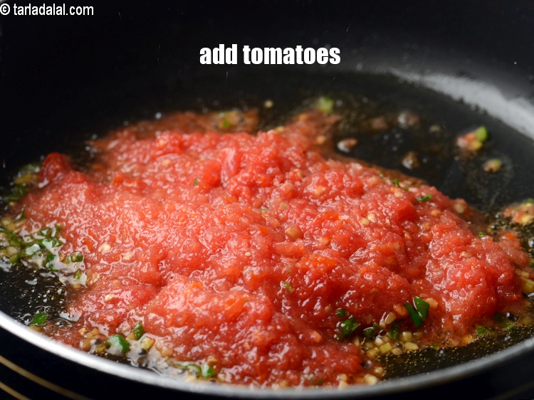 Step 11 – Add &frac12; cup tomatoes.