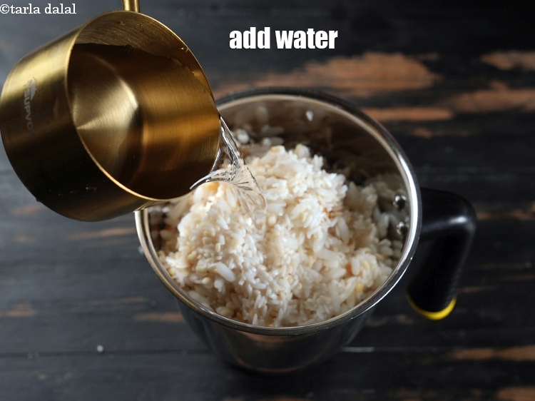 Step 11 – Add &frac34; cup of water.