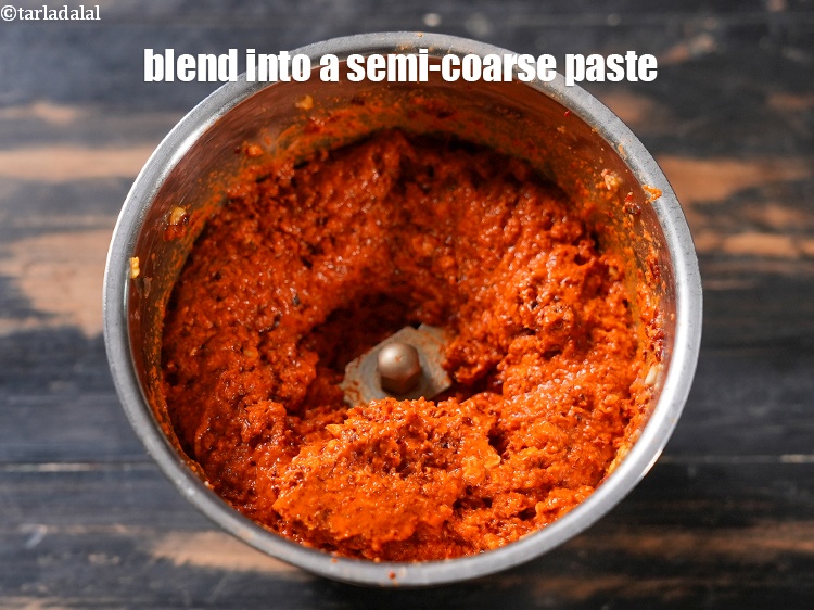 Step 11 – Blend into a semi-coarse paste.&nbsp;