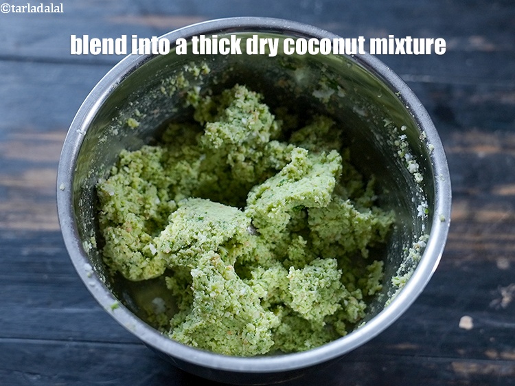Step 11 – Blend into a thick dry coconut mixture.