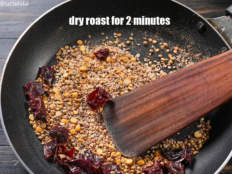 Step 11 – Dry roast on a medium flame for 2 minutes.