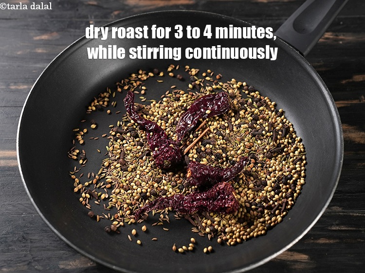 Step 11 – Dry roast on medium flame for 3 to 4 minutes, while stirring continuously.