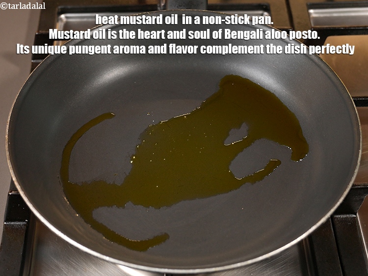 Step 11 – Heat 2 tsp <a href="https://www.tarladalal.com/glossary-mustard-oil-rai-ka-tel-sarson-ka-tel-942i">mustard (rai / sarson) oil</a>&nbsp; in a non-stick pan. Mustard oil …