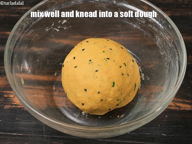 Step 11 – Mix well and knead into a soft dough.