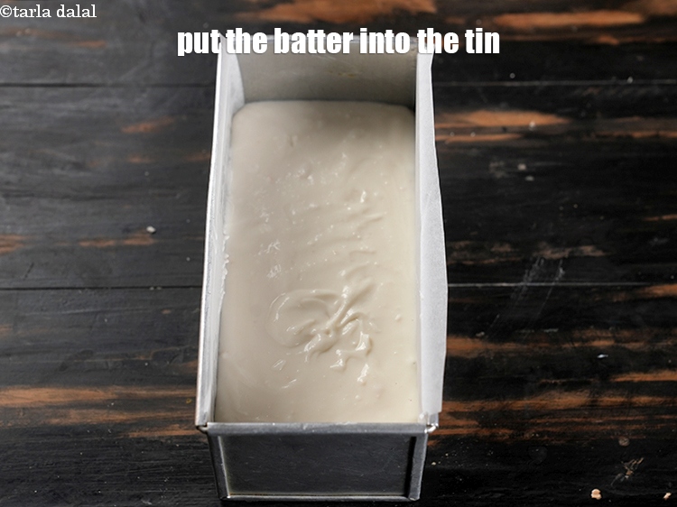 Step 11 – Put the batter in a greased and lined rectangular aluminium tin of 175 mm. X …