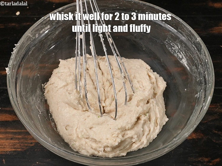 Step 11 – Whisk it well for 2 to 3 minutes until light and fluffy.