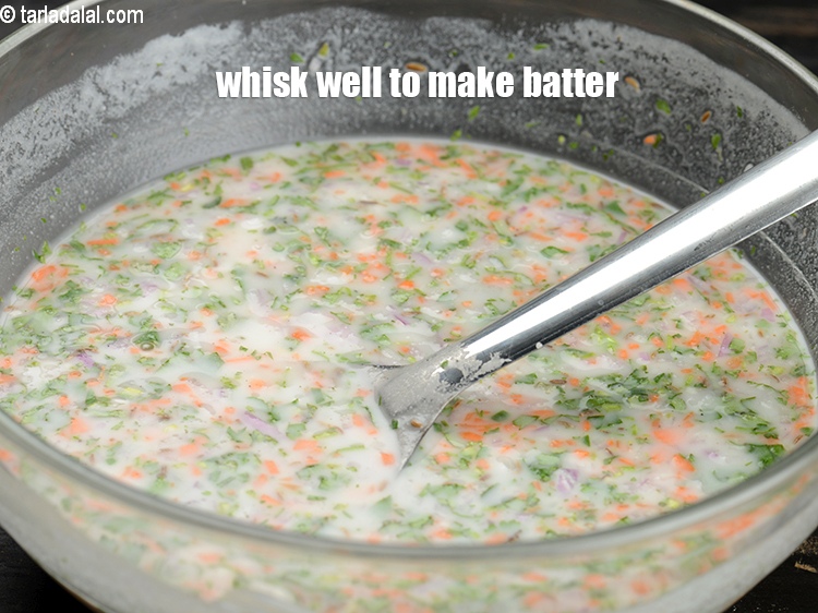 Step 13 – Whisk well to make a lump free batter.