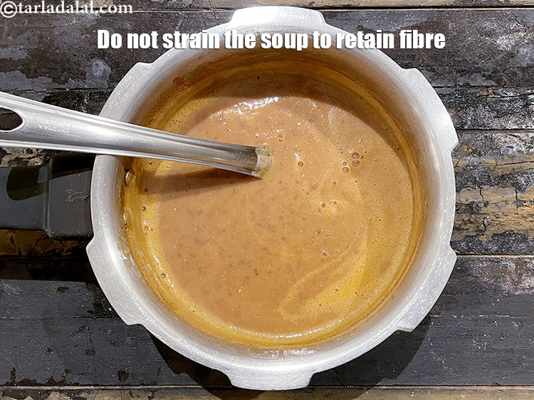 Step 16 – Don&#39;t strain the soup as you will lose the fibre.