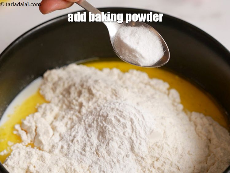 Step 11 – Add 1&frac12; tsp baking powder.