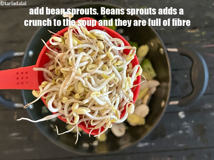 Step 29 – <meta charset="UTF-8" /> Add&nbsp;<a href="glossary-bean-sprouts-193i">bean sprouts</a>.&nbsp;Bean sprouts add a crunchy texture to the soup.&nbsp;&nbsp;<a href="/recipes-using-bean-sprouts-193">Bean …