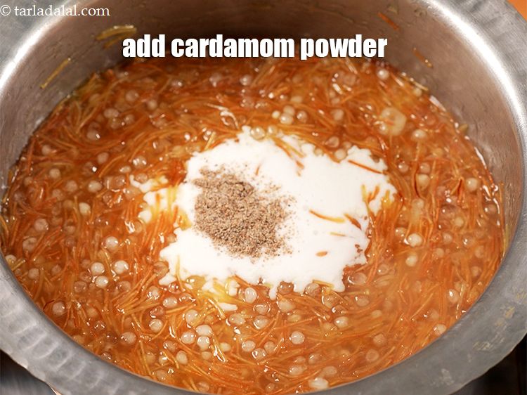 Step 11 – Add &frac12; tsp of&nbsp;<a href="https://www.tarladalal.com/glossary-cardamom-powder-elaichi-powder-265i">cardamom (elaichi) powder</a>.