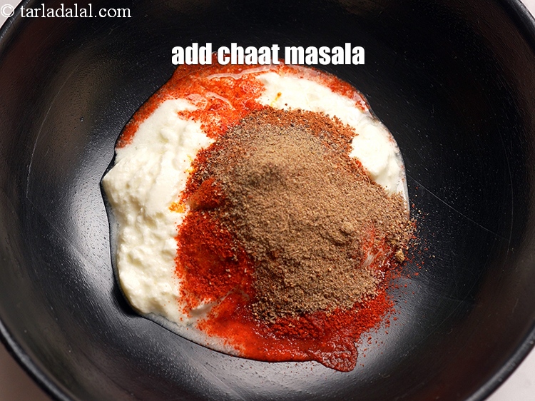 Step 11 – Add 2 tsp <a href="https://www.tarladalal.com/glossary-chaat-masala-300i">chaat masala</a>.